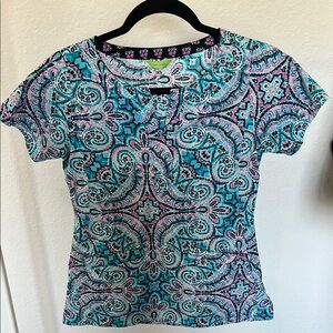Paisley Print Women's Scrub Top